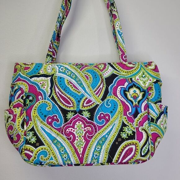 Vera Bradley "Bella Paisley" Double Strap Bag Silk - Picture 3 of 9